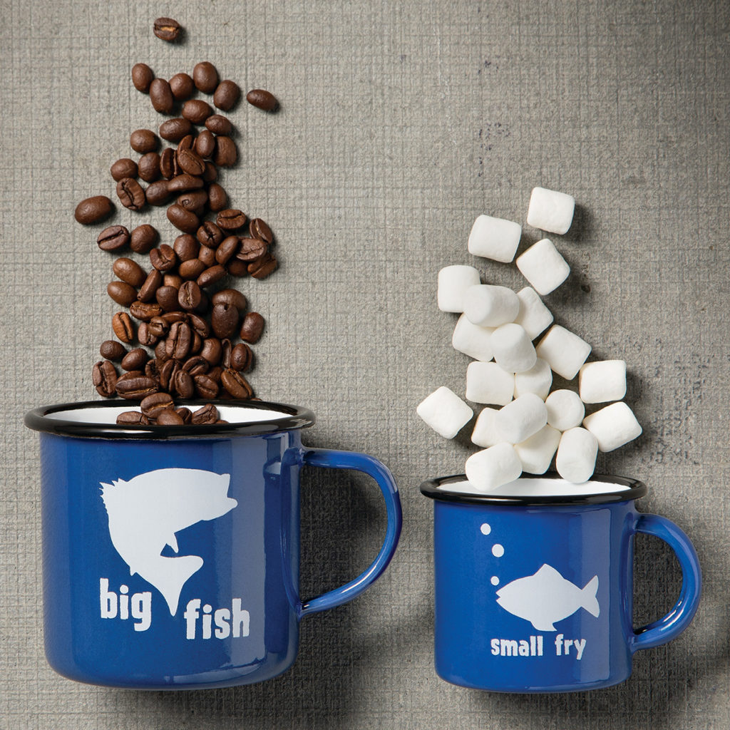 Enamelware Big Fish/Small Fry Mug Set of 2