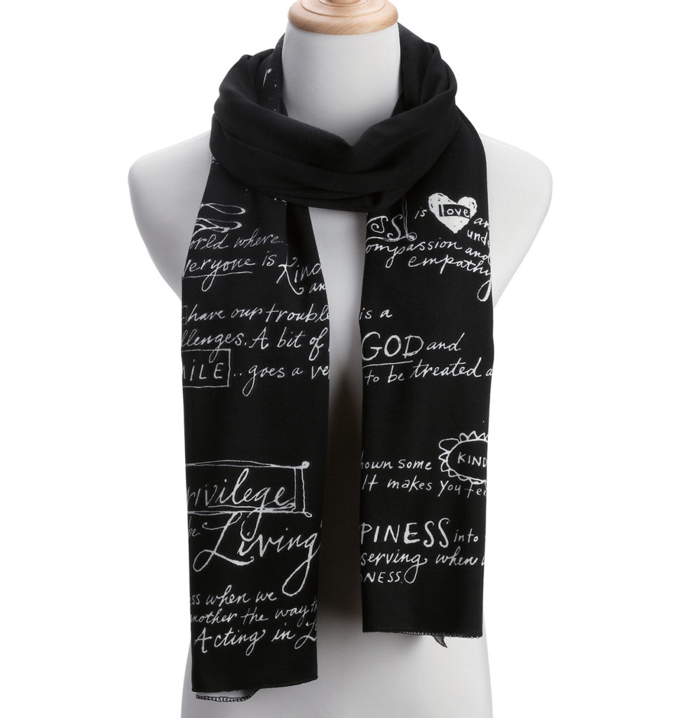 Black Knit Scarf - Kindness